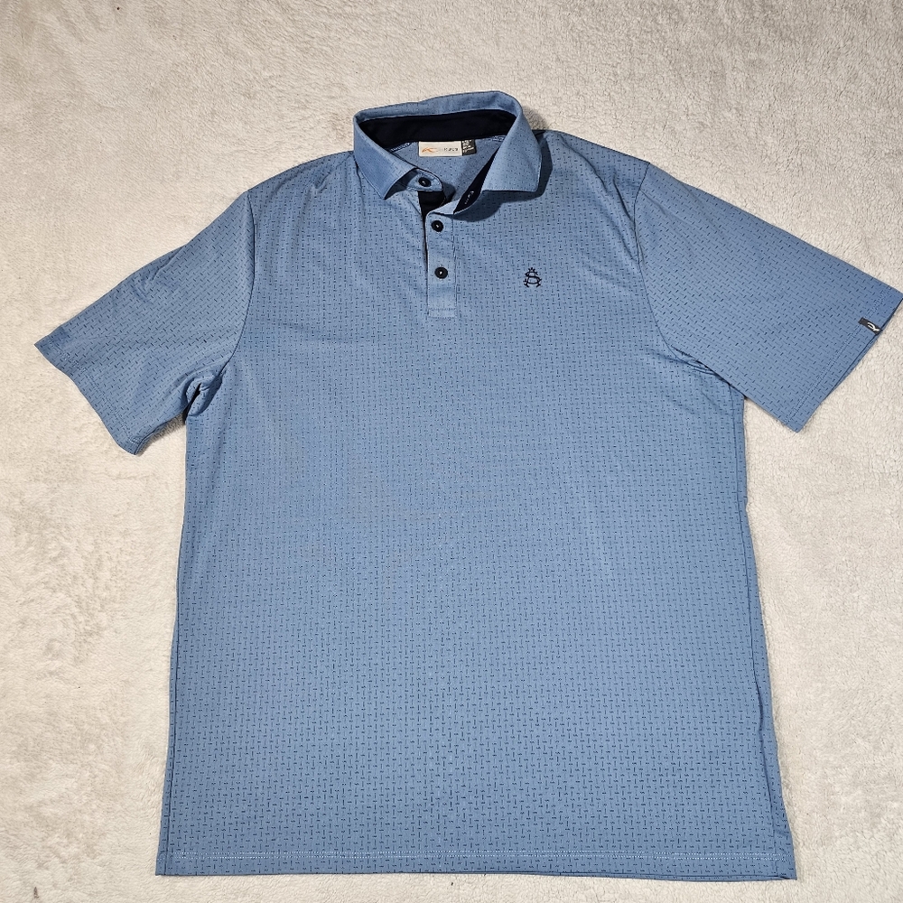KJUS Mens Size 50/M Soren Blue Short Sleeve  Golf Polo
